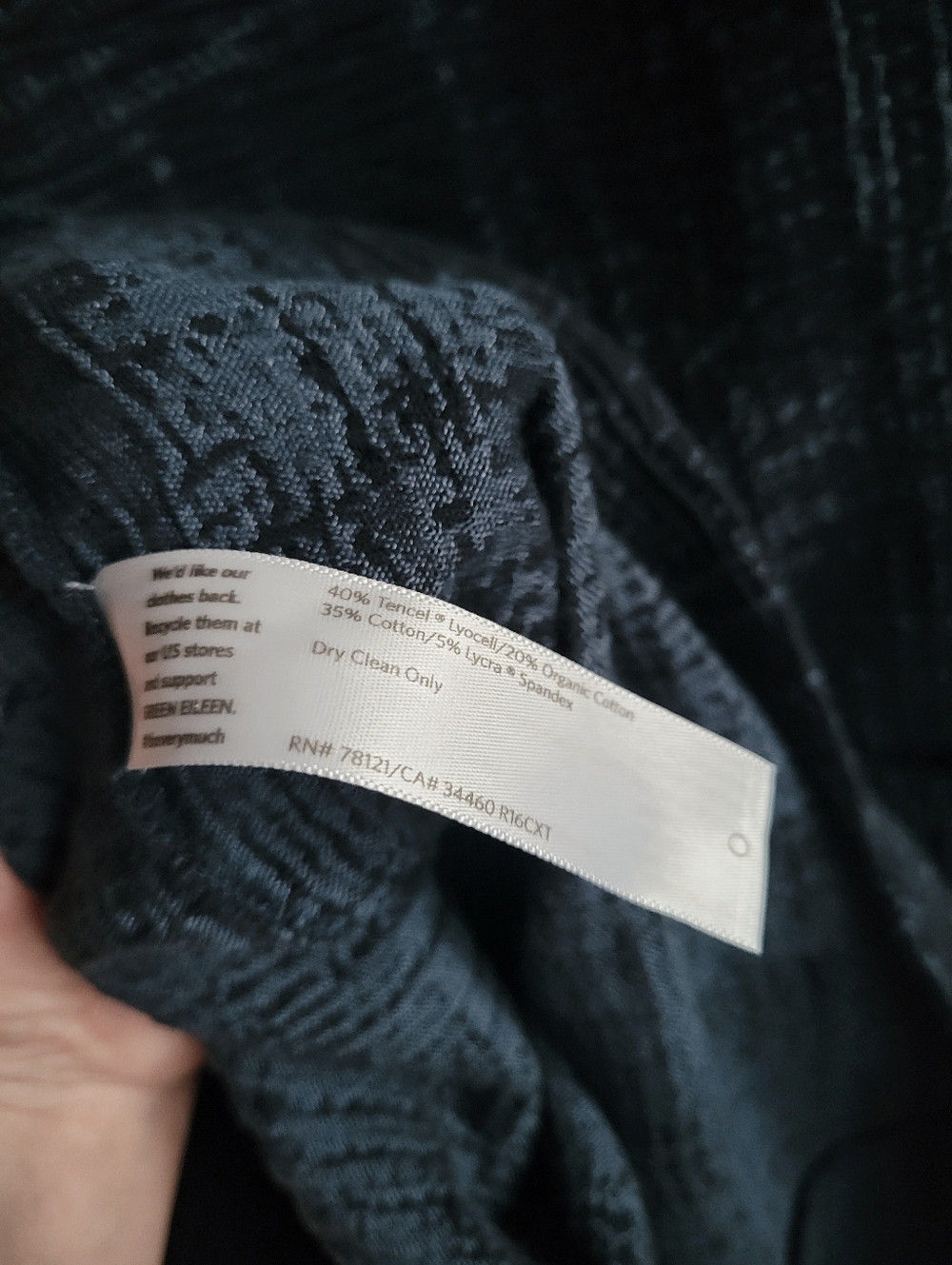 Eileen Fisher Crosshatch‎ Cotton & Tencel Stretch Dress - Picture 6 of 6